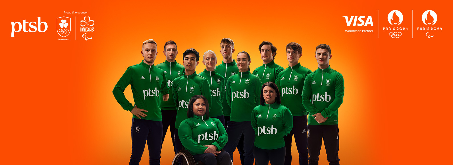 PTSB Bank sponsors Team Ireland at the Paris 2024 Olympic and Paralympic Games - visa worldwide partner and paris 2024 olympic logo